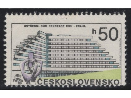ČSR II 1988, Pof. 2853, (x) 50 h Praha - současná, posun zoubkování - dole až do obrazu známky