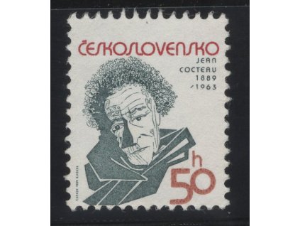 ČSR II 1989, Pof. 2881, (x) 50 h Cocteau, posun zoubkování - dole až k obrazu známky