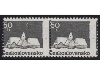 ČSR II 1990, Pof. 2960, (x) 50 h Vánoce, tisk jen černou OTr barvou, 2-páska s posunutým zoubkováním - až k nominální hodnotě