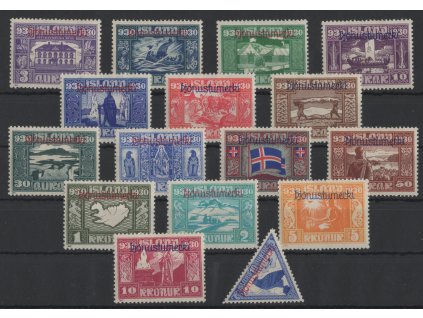 Island - Služební 1930, Mi. D44-59, x Výročí