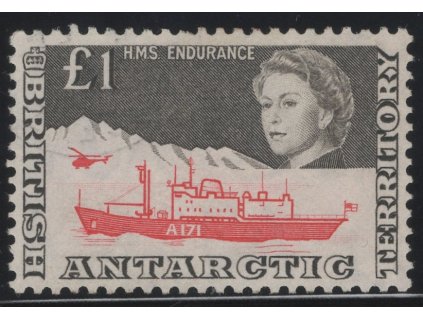 Britské antarktické území 1969, Mi. 24, O 1 £ Loď, jemný otisk razítka