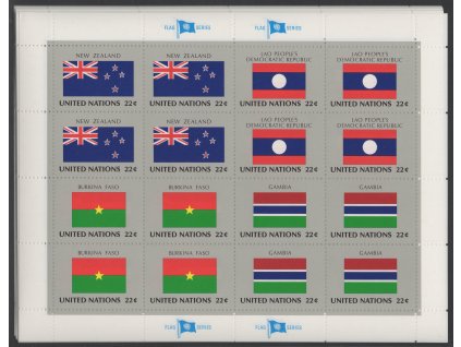 OSN - New York 1986-9, Mi. 499-(594), xx Vlajky (VII-X), 16 celých přepážkových listů