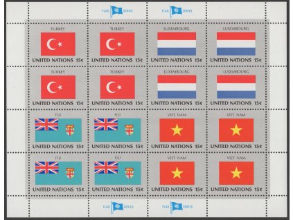 OSN - New York 1980-98, Mi. 348-(763), xx Vlajky (I-XII), 44 celých přepážkových listů