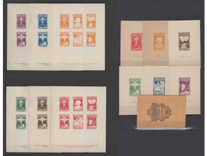 Rakousko 1918, (x) návrhy známek ve prospěch válečných zajatců, komplet 6+6 kusů, dv