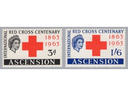 Ascension 1963, Mi. 90-1, xx Červený kříž