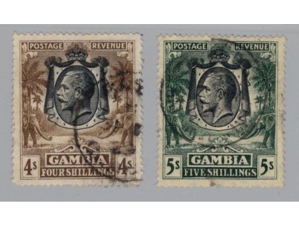 Gambie 1922, Mi. 109-10, O 4 a 5 s Slon