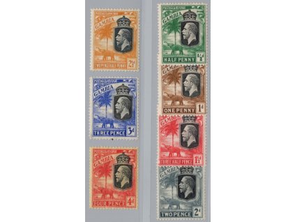 Gambie 1922, Mi. 93-9, x 1/2 - 4 d Slon, č. 97 zdarma