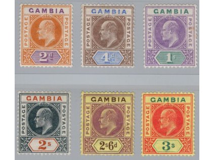 Gambie 1902, Mi. 37-9, x 2 - 3 s, koncovky, ostatní TN zdarma