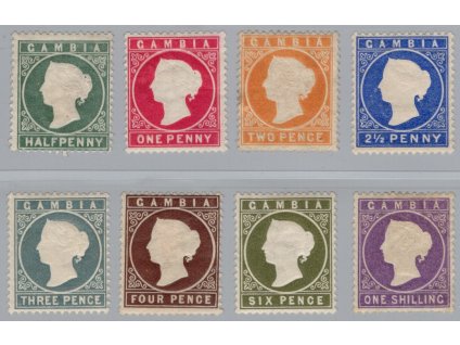 Gambie 1886, Mi. 12-19, x/(x), vl - sleva!