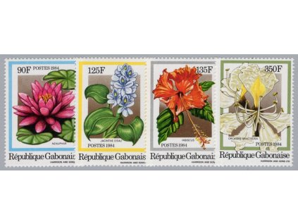 Gabon 1984, Mi. 899-902, xx Květiny