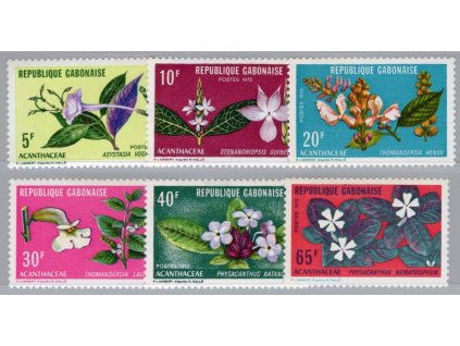 Gabon 1972, Mi. 464-9, xx Květiny
