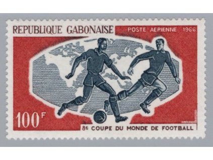 Gabon 1966, Mi. 249, xx 100 F Fotbal, koncovka