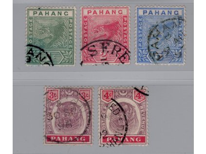 Malajsie - Pahang 1891/99, Mi. 5-7, 8, 18, O Tygři