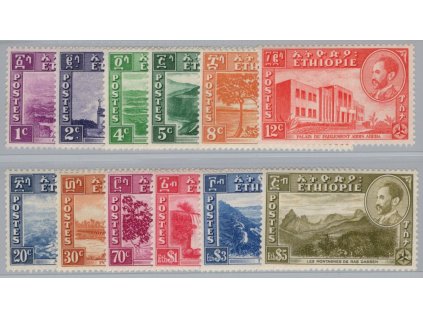 Etiopie 1947, Mi. 241-52, xx 1 c - 5 $ výplatní