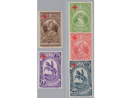 Etiopie 1936, Mi. 191-5, x Červený kříž