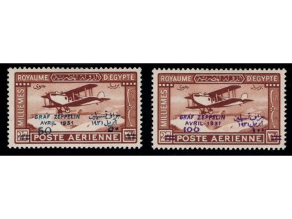 Egypt 1931, Mi. 156-7, x Zepelín