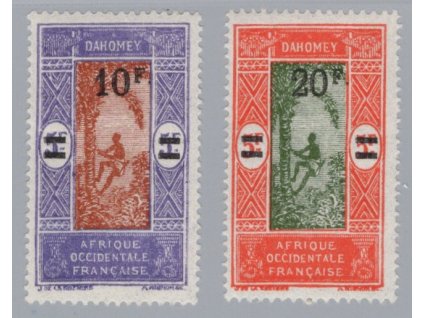 Dahomey 1926, Mi. 90-1, xx 10 a 20 F, koncovky