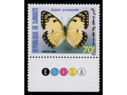 Džibuti 1989, Mi. 518, xx Motýl, dvl
