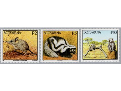 Bostwana 1992, Mi. 532-4, xx 2 -10 P Fauna, koncovky!