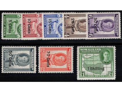 Somálsko (Britské) 1951, Mi. 109-116, xx 5 c - 1 s