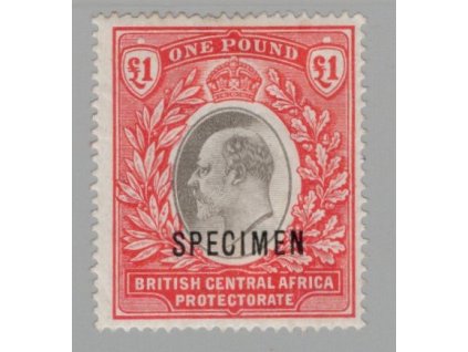 Britská střední Afrika 1903, MI. 67, x 1 L, SPECIMEN, vady - sleva!