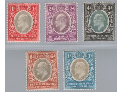 Britská střední Afrika 1903, Mi. 59-63, x 1 d - 1 s, těžší x - sleva!