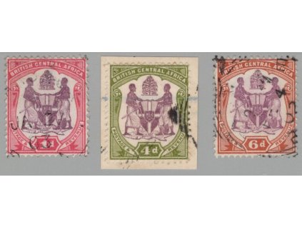 Britská střední Afrika 1901, Mi. 56-8, △/O