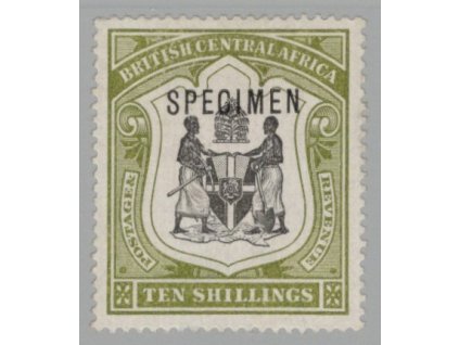 Britská střední Afrika 1897, Mi. 50, (x) 10 s, SPECIMEN
