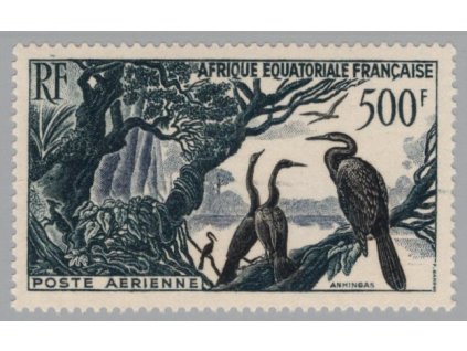 Francouzská rovníková Afrika 1953, Mi. 290, x 500 F Ptáci