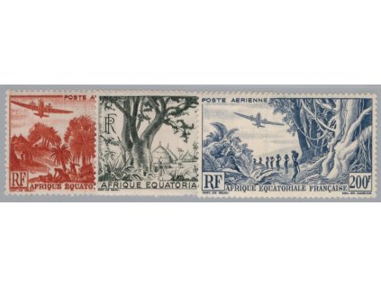 Francouzská rovníková Afrika 1947, Mi. 281-3, xx Letecké