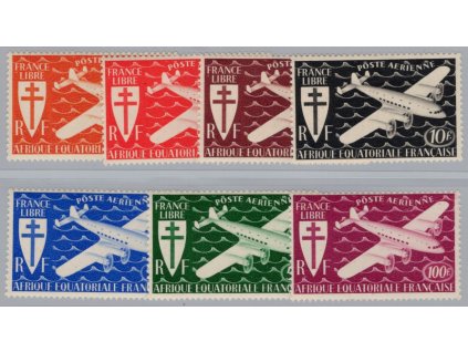 Francouzská rovníková Afrika 1942, Mi. 187-93, xx Letecké