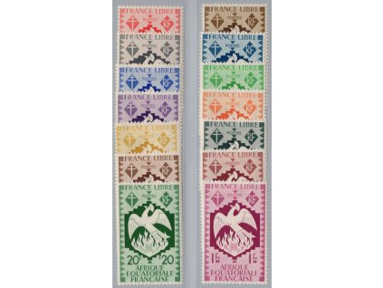 Francouzská rovníková Afrika 1941, Mi. 163-76, xx Pták