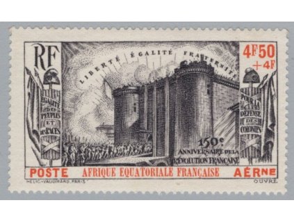 Francouzská rovníková Afrika 1939, Mi. 96, x Bastila, letecká
