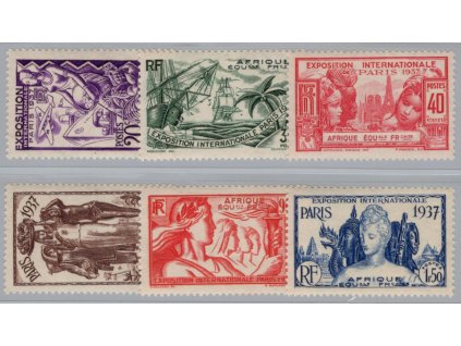 Francouzská rovníková Afrika 1937, Mi. 75-80, x Paříž