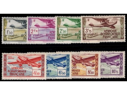 Francouzská rovníková Afrika 1937, Mi. 67-74, xx Letecké