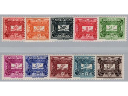 Francouzská rovníková Afrika Doplatní 1947, Mi. P12-21, x