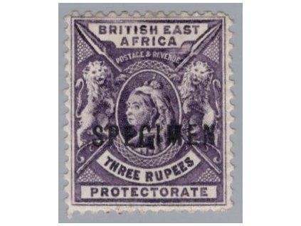 Britská východní Afrika 1896, Mi. 70, x 3 R, SPECIMEN, těžší x - sleva!