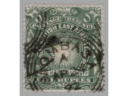 Britská východní Afrika 1890, Mi. 21, O 5 R, koncovka
