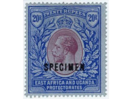Britská východní Afrika a Uganda 1912, Mi. 58, (x) 20 R SPECIMEN, koncovka