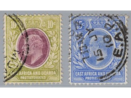Britská východní Afrika a Uganda 1907, Mi. 36 + 38, O 10 a 15 c