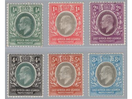 Britská východní Afrika a Uganda 1903, Mi. 1-3 + 6-8, x 0,5 - 2 + 4 - 8 A