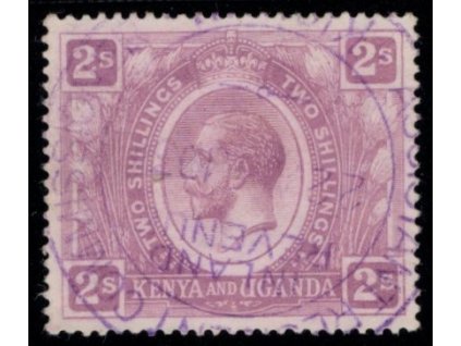 Keňa a Uganda 1922, Mi. 11, O 2 s, fiskální O, obrácená průsvitka!