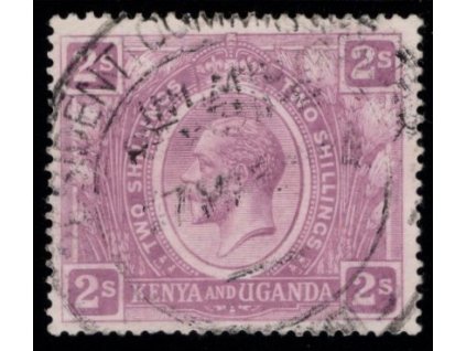 Keňa a Uganda 1922, Mi. 11, O 2 s, fiskální O, obrácená průsvitka!