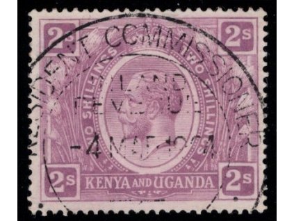 Keňa a Uganda 1922, Mi. 11, O 2 s, fiskální O, obrácená průsvitka!