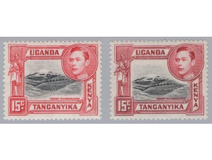 K.U.T. (Keňa, Uganda, Tanganika) 1938, Mi. 58C, xx 15 c, 2 odstíny