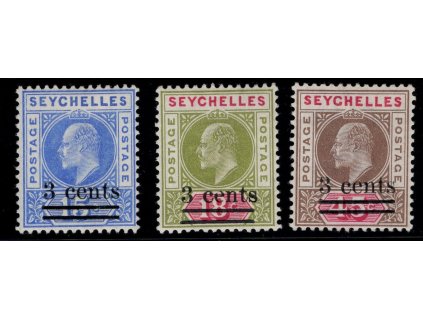 Seychely 1903, Mi. 49-51, x přetisk