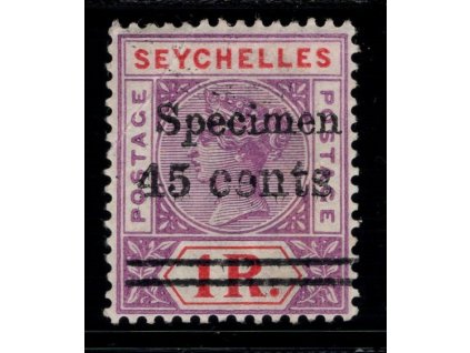 Seychely 1901, Mi. 36, x 45 c / 1 R SPECIMEN