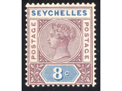 Seychely 1890, Mi. 3 I. TD, x 8 c