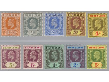 Sierra Leone 1907, Mi. 70-79, x 1,5 d - 5 s