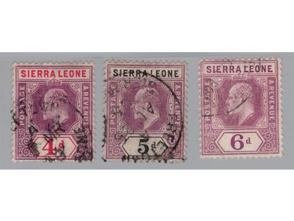 Sierra Leone 1904, Mi. 61-3, O 4 - 6 d